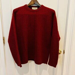 Vintage 90s J CREW Men's Shetland Wool Fisherman Crewneck Sweater Boxy Medium